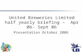 United Breweries Limited half yearly briefing –  Apr 06- Sept 06