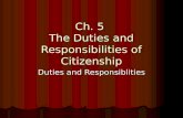 Ch. 5  The Duties and Responsibilities of Citizenship