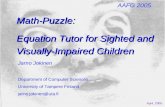 Math-Puzzle: Equation Tutor for Sighted and Visually-Impaired Children