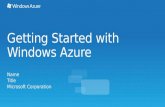 Getting Started with Windows Azure