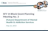 SFY 14 Block Grant Planning Meeting No. 2