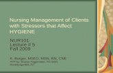 Nursing Management of Clients with Stressors that Affect  HYGIENE