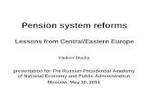 Pension system reforms Lessons from Central/Eastern Europe