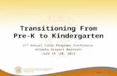 Transitioning From Pre-K to Kindergarten