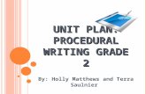 Unit Plan: Procedural Writing Grade 2