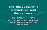 The University’s Structure and Governance