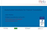 Automated Solutions for Patent Translation