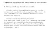 A-REI Solve equations and inequalities in one variable .