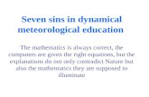 Seven sins in dynamical meteorological education