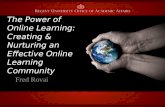 The Power of Online Learning:  Creating & Nurturing an Effective Online Learning Community