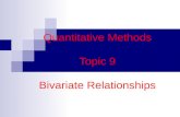 Quantitative Methods Topic 9 Bivariate Relationships