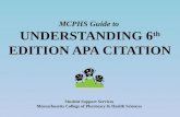 MCPHS Guide to  UNDERSTANDING  6 th  EDITION APA  CITATION