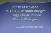 State of Nevada 2013-15 Biennial Budget Budget Instructions Major Changes