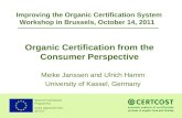 Organic Certification from the Consumer Perspective
