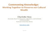 Commoning  Knowledge:  Working Together to Preserve our Cultural Wealth