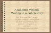 Academic Writing: Writing in a critical way