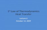 1 st  Law of Thermodynamics Heat Transfer