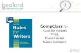 CompClass for Rules for Writers 7 th  Ed. Diana Hacker Nancy  Sommers