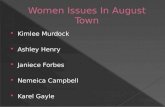Women Issues In August Town