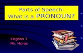 Parts of Speech: What is a  PRONOUN?