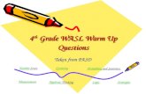 4 th  Grade WASL Warm Up Questions