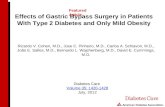 Effects of Gastric Bypass Surgery in Patients With Type 2 Diabetes and Only Mild Obesity
