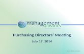 Purchasing Directors’ Meeting July 17, 2014