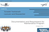 Documentation and Requirement for Maintenance Program