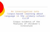 An investigation into C orpus-based  l earning about  l anguage  i n the  p rimary-school:  CLLIP