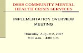 DSHS COMMUNITY MENTAL HEALTH CRISIS SERVICES