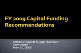 FY  2009  Capital Funding Recommendations