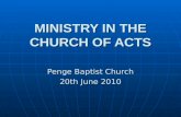 MINISTRY IN THE CHURCH OF ACTS