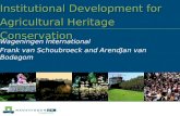 Institutional Development for Agricultural Heritage Conservation