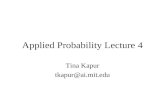 Applied Probability Lecture 4