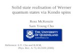 Solid state realisation of Werner quantum states via Kondo spins