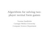 Algorithms for solving two-player normal form games