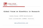 Global Forum on Bioethics in Research Sandra Realpe  (GFBR-Secretariat)