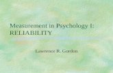 Measurement in Psychology I: RELIABILITY