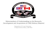Memorandum of Understanding on the Research, Development and Acquisition of CBR Defense Materiel