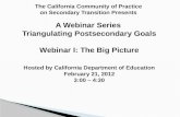 The California Community of Practice  on Secondary Transition Presents  A Webinar Series