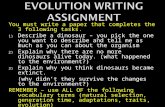 Evolution Writing Assignment