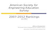 American Society for  Engineering Education  Survey 2007- 2012  Rankings July 2013