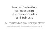 Teacher Evaluation  for Teachers in  Non-Tested Grades  and Subjects
