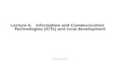 Lecture  6:    Information and Communication Technologies (ICTs) and rural development