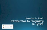 Introduction to  Programmng  in Python