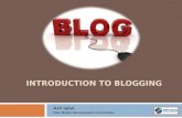 Introduction to  Blogging