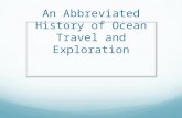 An Abbreviated History of Ocean Travel and Exploration