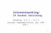Internetworking: IP Packet Switching