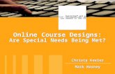 Online Course Designs: Are Special Needs Being Met?