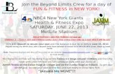 NBC4 New York Giants  Health  & Fitness  Expo SATURDAY, JUNE 22,  2013 MetLife Stadium